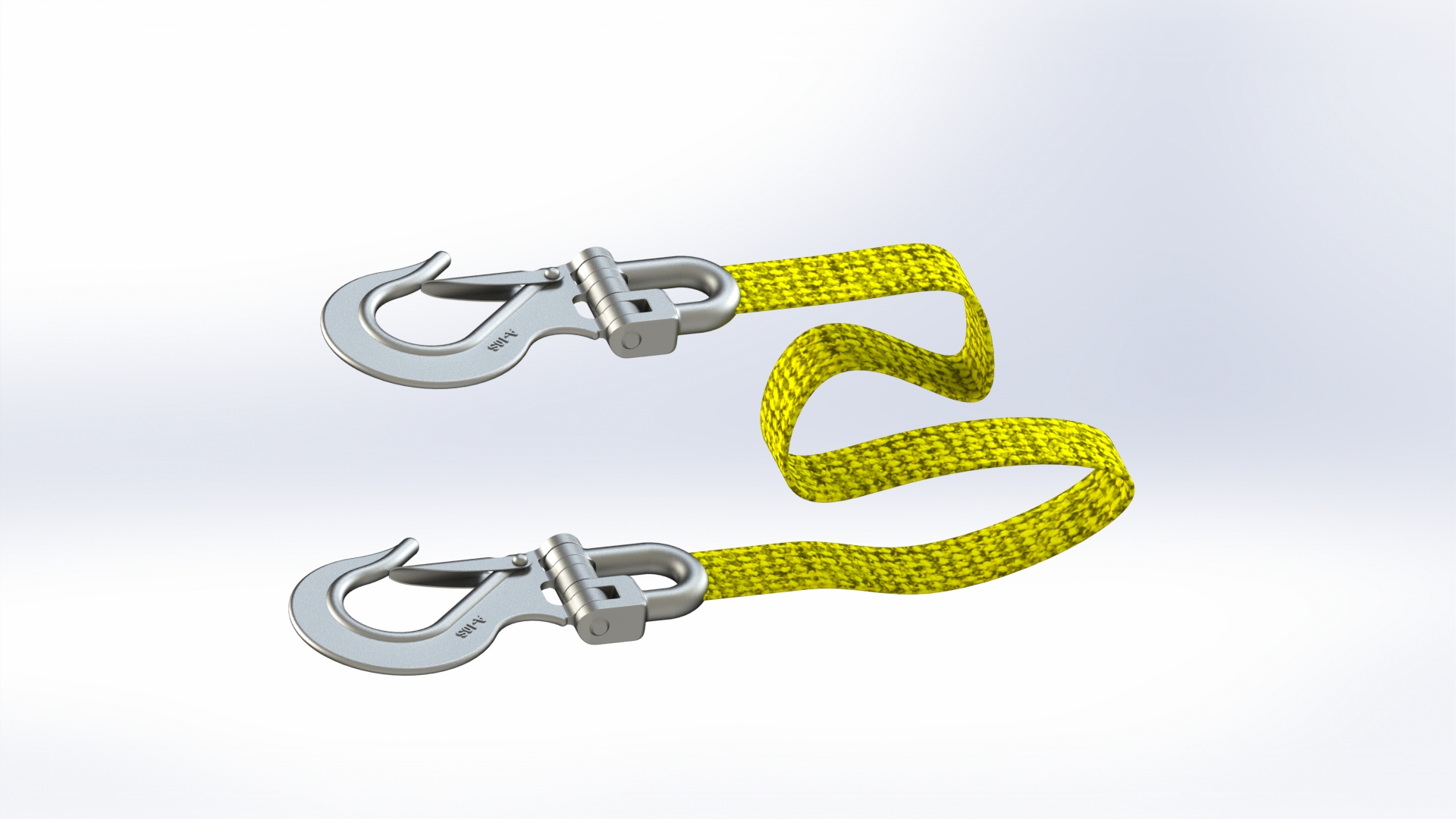 2000kg起重机吊带吊索3D模型图纸 step x_t x_b格式